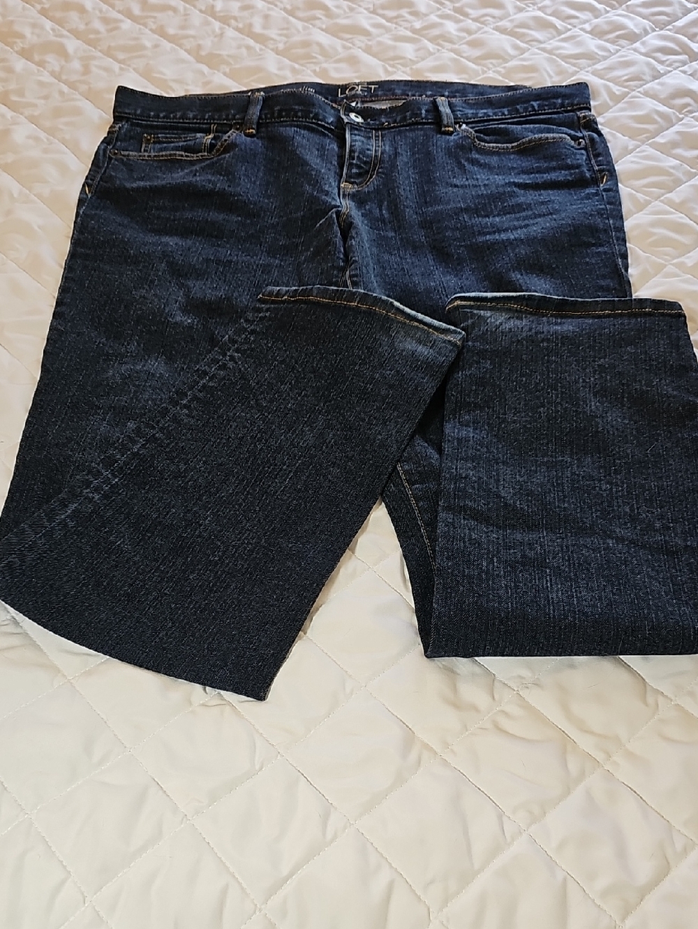 LOFT Dark Indigo Straight Leg Jeans